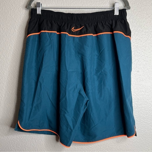 Nike Mens Swim Trunks Size XL Blue Orange Swoosh Logo Drawstring Beach Swimming - Picture 1 of 12